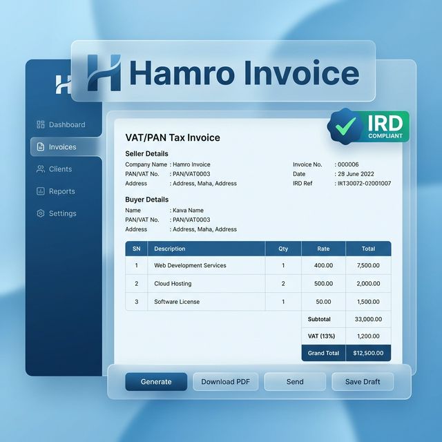 HamroInvoice IRD-Compliant PAN and VAT Bill Demo